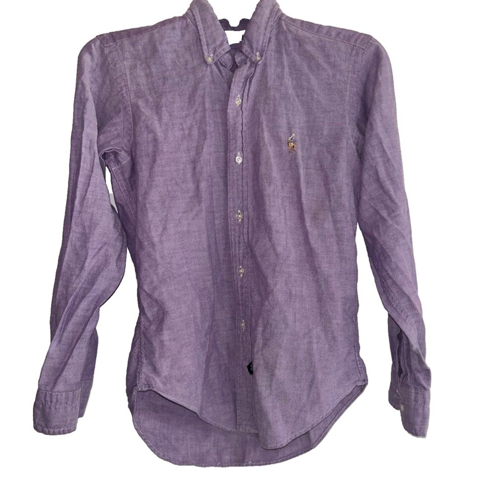 Polo Ralph Lauren Boys size 16 Vintage Button Down Shirt Cotton Lilac